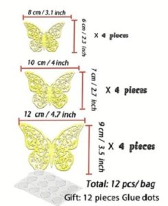 Gold Butterfly Topper 12 Count
