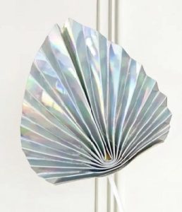 Silver Fan Cake Topper