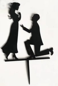 Proposal Cake Topper Black