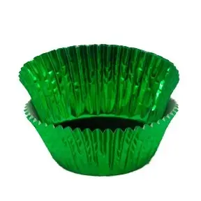 Foil Green Mini Baking Cups 1-1/4 Base