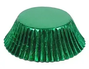 Green Foil Baking Liner Cups 2" Base 50 Pieces