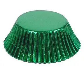 Green Foil Baking Liner Cups 2 in. Base 50 Pieces