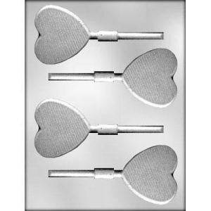 Heart with Lines Lollipop Chocolate Mold