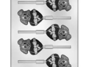 Dog w/Heart Lollipop Chocolate Mold 5 Cavity