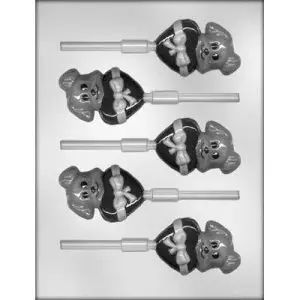 Dog with Heart Lollipop Chocolate Mold