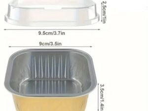 Foil Square Gold Baking Cup/Lid 25Ct