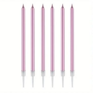 Rose Gold Birthday Candles 6 Pieces