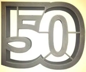 Number 50 Cookie Cutter 3.75 inches