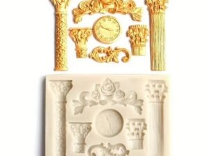 Silicone Mold Baroque Column, Clock -7 cavities