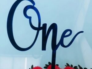 Number ONE Blue Acrylic Cake Topper