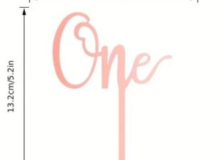 Number ONE Rose Gold Acrylic Cake Topper
