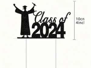 Class Of 2024 Black Cake Topper