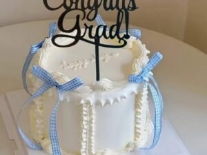 Cake Topper "Congrats Grad" Black Acrylic