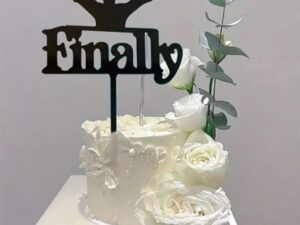 Cake Topper "Finally" Grad-Black Acrylic