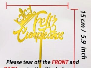 Feliz Cumpleanos Gold Acrylic Cake Topper