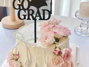 Cake Topper "Go Grad" Black Acrylic