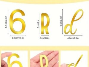 Cake Topper Gold Acrylic Letters and Numbers