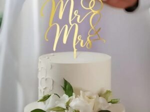 Gold Mr. and Mrs. Cake Topper