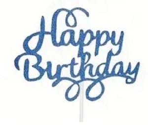 5.5 inch Happy Birthday Blue Cake Top