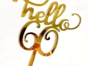 Cake Topper Gold "Hello 60" Acrylic