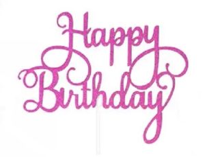 5.5 inch Happy Birthday Hot Pink Cake Top