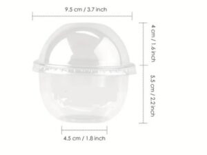 Round Dessert Cup W/Dome Lid 25 count