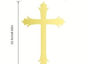 Cake Topper Fancy Cross Gold 6″