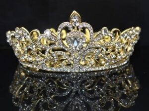 Gold Crown With Bling Cake Topper