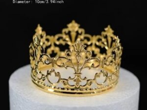 Cake Topper Crown Gold 4"