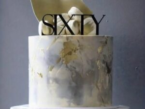 Cake Topper "SIXTY" Black-Acrylic