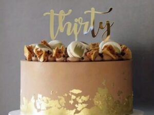 Cake Topper "THIRTY" Gold - Acrylic