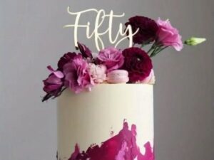 Cake Topper "FIFTY" Gold-Acrylic