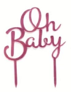 Hot Pink Oh Baby Cake Topper