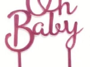 Hot Pink Oh Baby Cake Topper