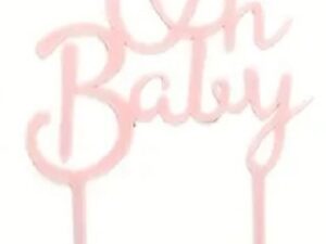 Cake Topper "Oh Baby" Pink Acrylic