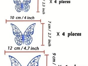 Blue Paper Butterfly Topper-12 Count