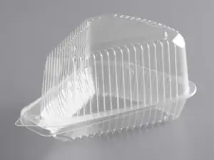 Cake Slice Clear Hinged Container 5"