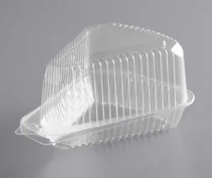 Cake Slice Clear Hinged Container 5"