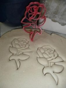 Rose With Stem Cookie Cutter 3.75 inches