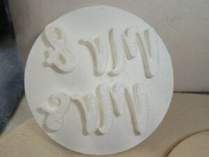 Cookie Stamp "Mr. and Mrs." Script