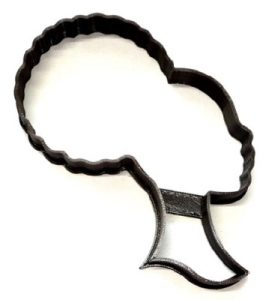Afro Girl Silhouette Cookie Cutter 3 inches
