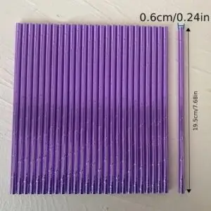 Metallic Purple Paper Straw 25 Pieces