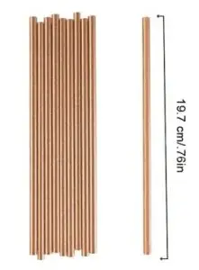 Rose Gold Metallic Paper Straw 25 Count