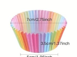 Rainbow Baking Liner Cups 2" Base 50 Count