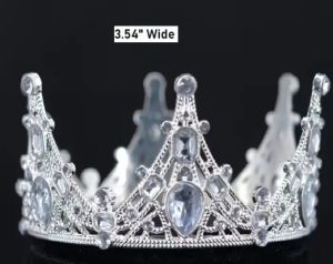 3.5 inch Silver Crown Cake Topper