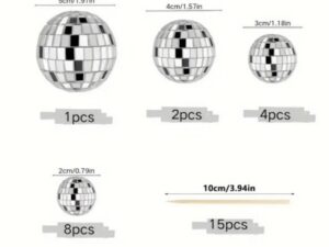 Silver Disco Balls 15 Count Assorted Sizes
