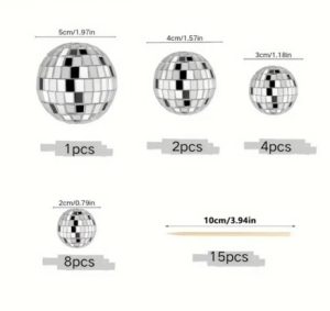 Silver Disco Balls 15 Count Assorted Sizes