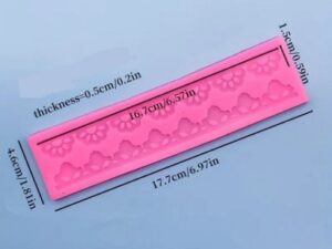 Silicone Mold Lace Paw Pattern 2-Rows