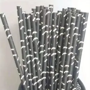 Bat Print Paper Straw 25 Pieces