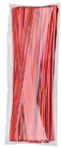 Metallic Red Twist Ties 100 Count